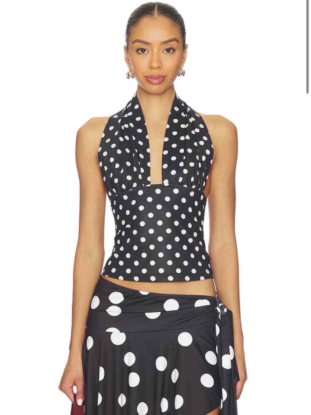 LIONESS Safari Halter Top in Noir Polka size XXS. Like new!!